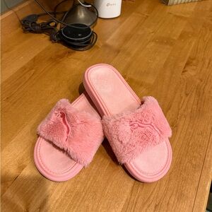 Puma Pink Plush Slippers for Cozy Comfort